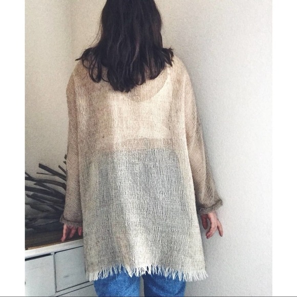 Burlap Open Long Jacket Cardigan - Picture 5 of 8